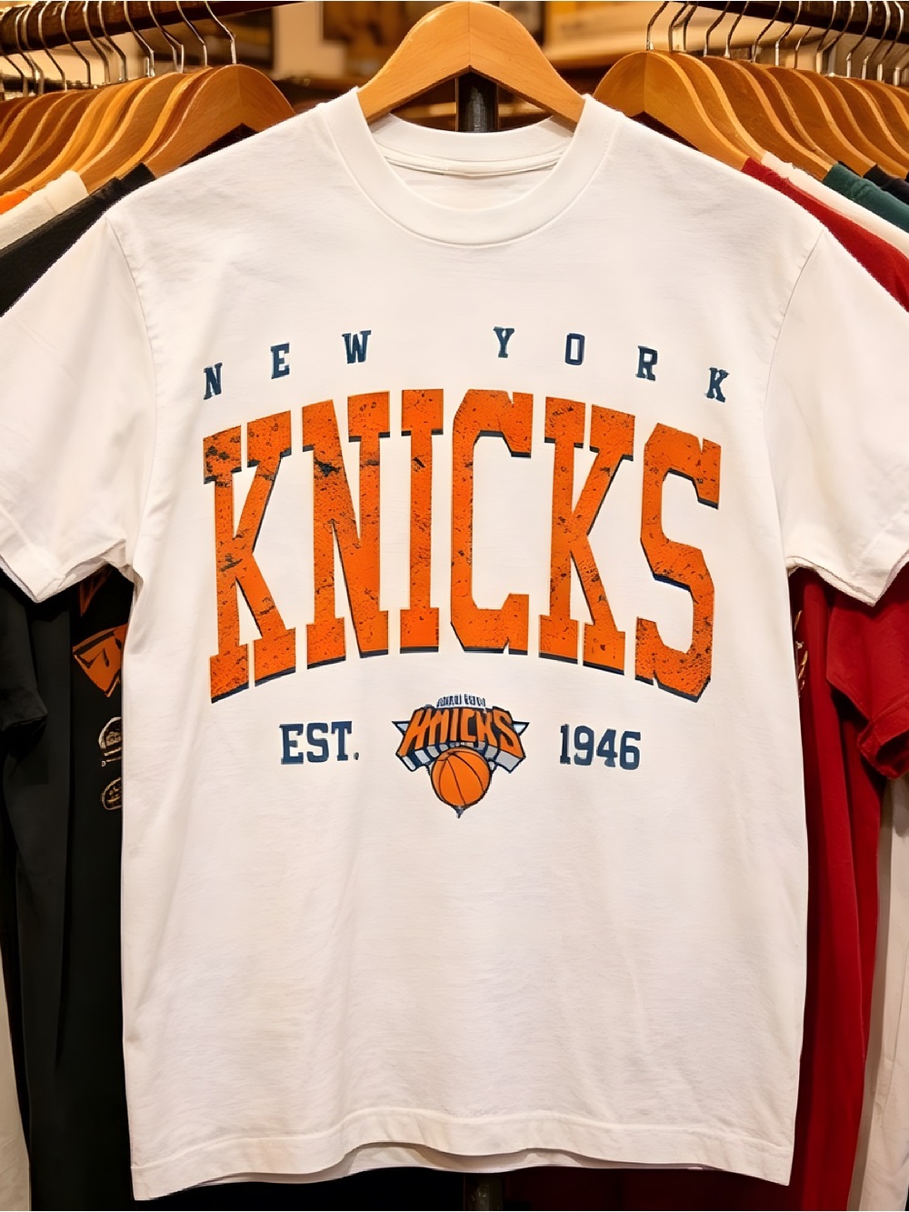 NEW New York Knicks White T-shirt with 'KNICKS', vintage Shirt